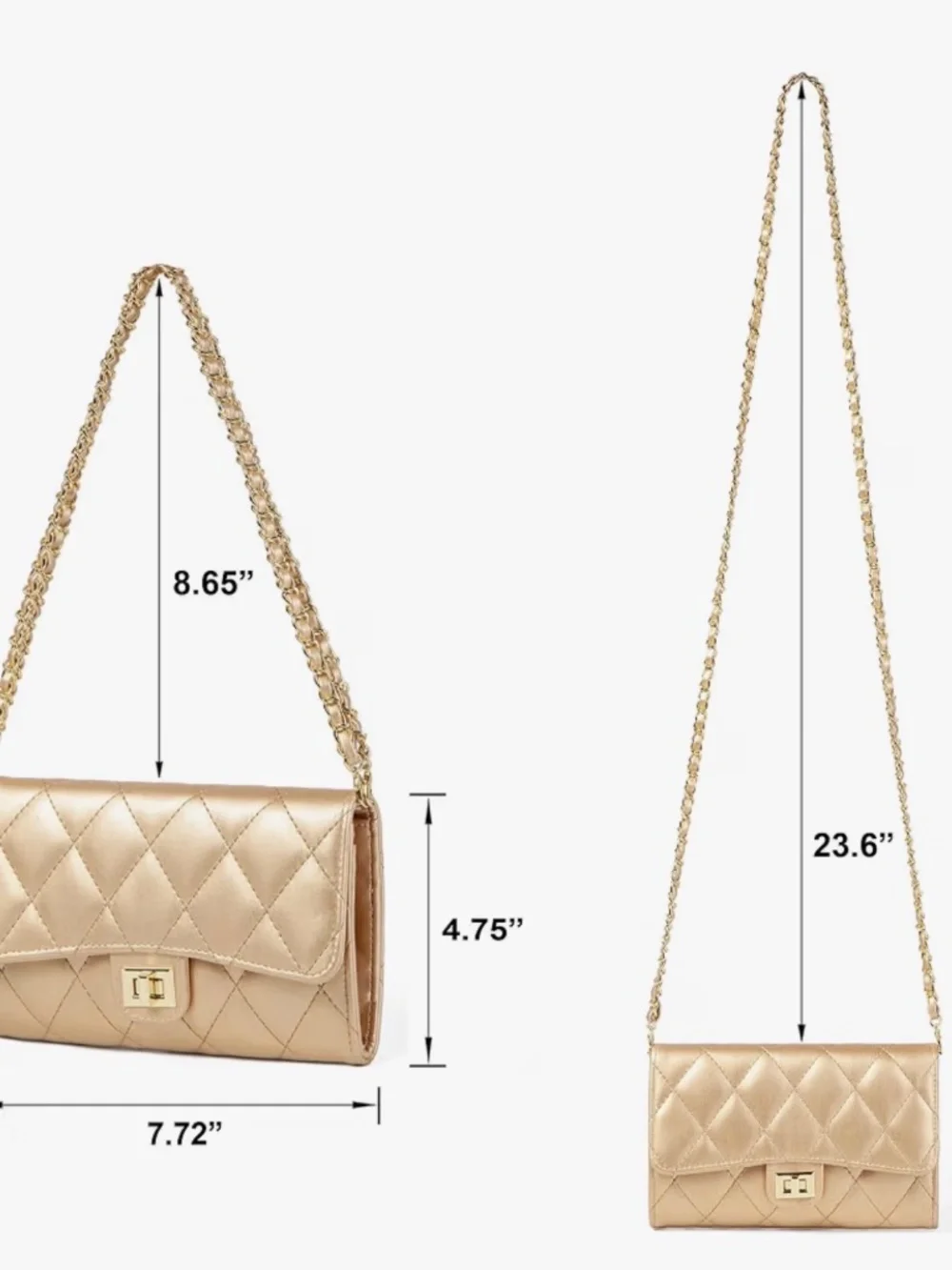 Gold clutch purse